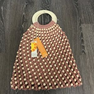 C&C California beaded macrame weaved boho bag